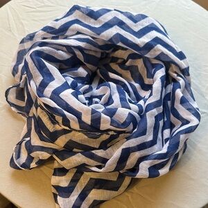 Blue and White Chevron Infinity Scarf